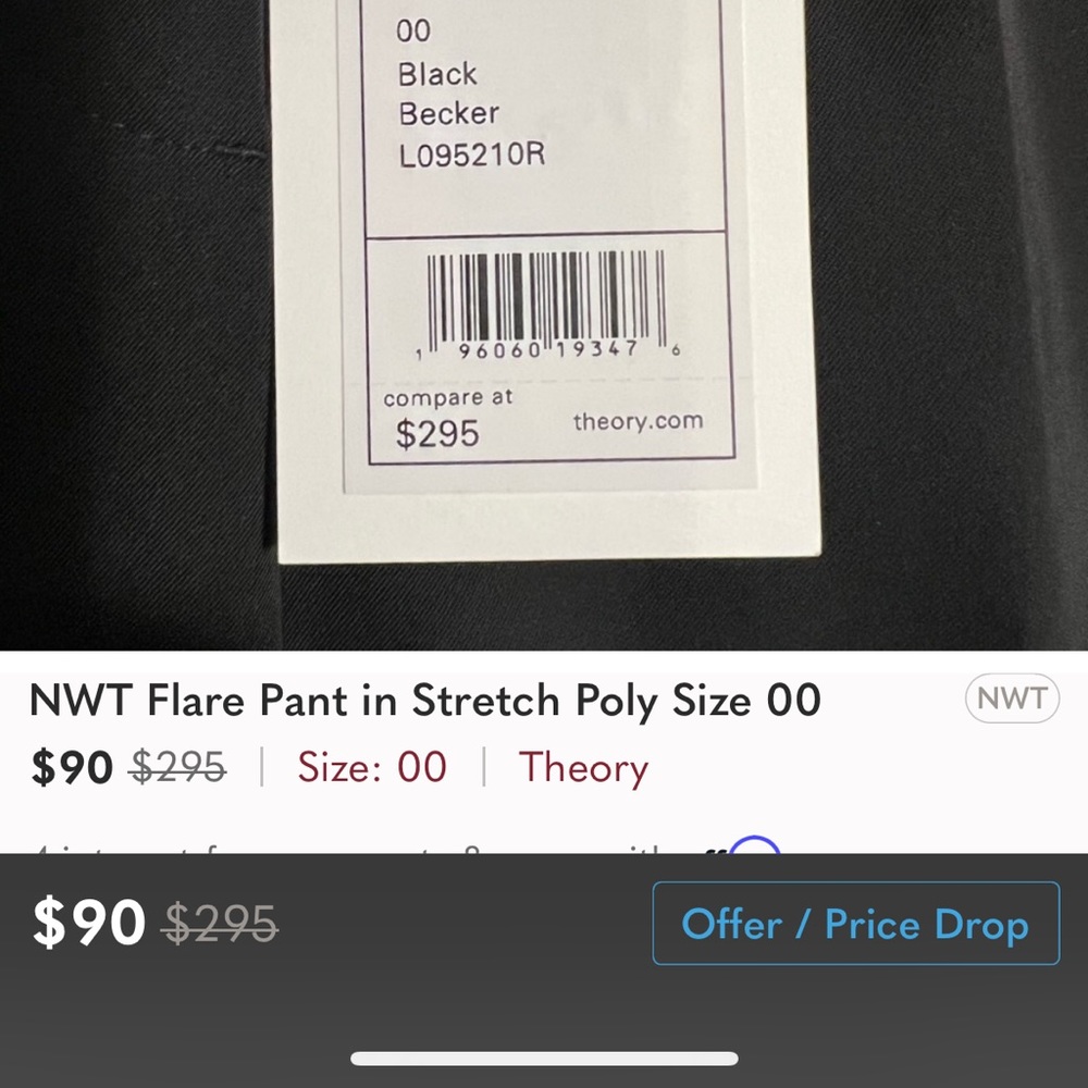 2 pair Theory size 00 pants see other listings for details